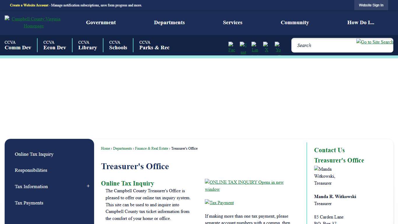 Treasurer's Office | Campbell County, VA